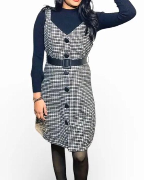 Comfy Knitted Dress with Belt